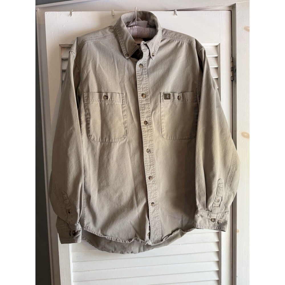 Wrangler Riggs Workwear Men's L Long Sleeve Button Up Utility Cabincore Gorpcore